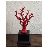 Vibrant Red Coral Decor Sculpture