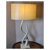 Striking Sculpted Faux "Kudu" Antler Table Lamp