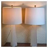 Brilliant Stone-Effect Frosted Glass Table Lamp Pair