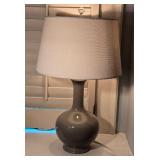 Chic Gray Ceramic Vase Table Lamps, 2