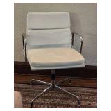 Chic White MCM Style Rolling Office Chair