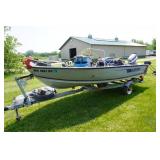 1986 Alumicraft Classic 16 With 35 hp Evinrude Tiller Motor