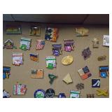 Flat of hat/lapel pins. As shown.