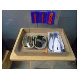 Flat of misc real Avid cleaning kit & gun locks. As shown.