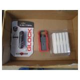 Flat of misc real Avid cleaning kit & gun locks. As shown.