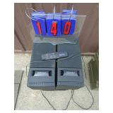 Emerson garage radio with speakers & remote. Works. As shown.