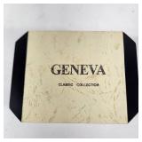 New His And Hers Geneva Watches Blue Face Silver Bands With Box