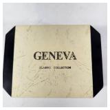 New His And Hers Geneva Watches White Face Silver Bands With Box