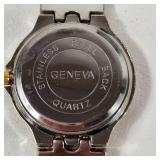 New His And Hers Geneva Watches White Face Gold/Silver Band With Box