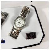 New His And Hers Geneva Watches White Face Silver Band With Box