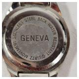 New His And Hers Geneva Watches White Face Silver Band With Box