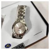 New His And Hers Geneva Watch Set Silver Band White Face With Box