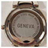 New His And Hers Geneva Watch Set Silver Band White Face With Box