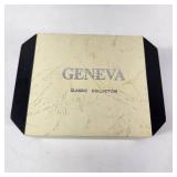 New His And Hers Geneva Watch Set Black Face Silver Band Quartz Stainless Steel Back