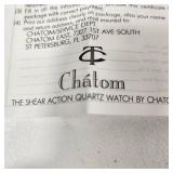 New Beautician/Barber Watch White Face Gold Hands Quartz  Leather Band