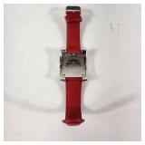 INVICTA 2140 Swiss Made Chronograph Movement White Face Red Band Silver Face Great Condition Needs Battery