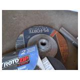 Assorted Grinding and Cut-Off Tool Accessories - Grinding Wheels, Handles, Power Cords