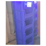 Lot of (5) Stackable Plastic Storage Bins