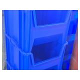 Lot of (5) Stackable Plastic Storage Bins
