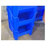 Lot of (5) Stackable Plastic Storage Bins