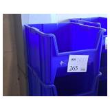 Lot of (5) Stackable Plastic Storage Bins