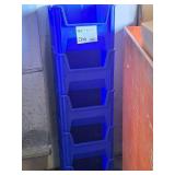 Lot of (5) Stackable Plastic Storage Bins