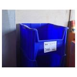 Lot of (5) Stackable Plastic Storage Bins