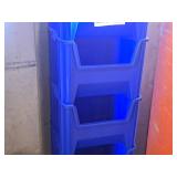 Lot of (5) Stackable Plastic Storage Bins