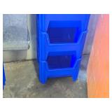 Lot of (5) Stackable Plastic Storage Bins