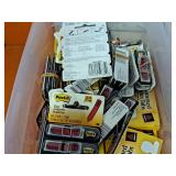 Lot of (2 Bins) Office Supplies - Misc. Pencils, SIGN-HERE Stickers, Gummed Index Tabs