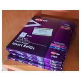 Shelf Lot - Photo Frame / Display Stands 8"x10" (x6), Avery Name Badge Insert Refills, 2x4 Labels, Avery Pin Style Name Badges