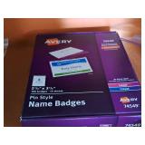 Shelf Lot - Photo Frame / Display Stands 8"x10" (x6), Avery Name Badge Insert Refills, 2x4 Labels, Avery Pin Style Name Badges