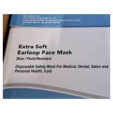 Lot of (1 Partial Case) Face Masks | Extra Soft | Earloop | Fluid Resistant | 3 ply | For Medical, Dental, Salon and Personal Health