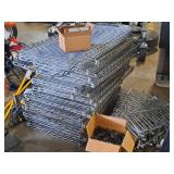 Lot of (6) Wire Shelving Units - shelves, posts, casters, accessories - Unassembled