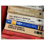 Lot of  Assorted Auto Shop Manuals - 1993 Light Duty Truck Service, 1991 Light Duty Truck,  1987 El Camino/Monte Carlo, ACDelco Electrical Ignition, DuraStop Brake Parts and more