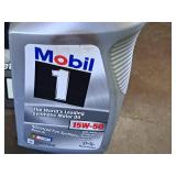 Lot of (6) Mobil One SAE 15W-50 Motor Oil Quart Plastic Bottles