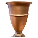 Copper Urn with Flared Top and Pedestal Base