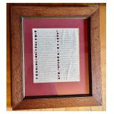 Framed Vintage Original Crate Advertisement Wooden Fruit Box Apple Label & Framed List of Apple Varieties