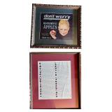 Framed Vintage Original Crate Advertisement Wooden Fruit Box Apple Label & Framed List of Apple Varieties