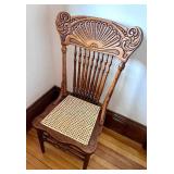 Antique Press Back Oak Chair