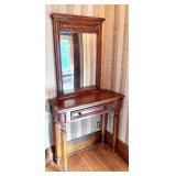 Beautiful Mahogany Entry Wall Table & Mirror