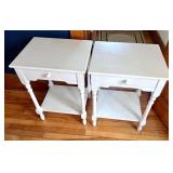 Pair of White Painted One Drawer Night Stands