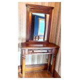 Beautiful Mahogany Entry Wall Table & Mirror