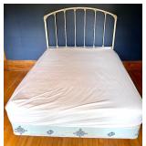 Full Size White Metal Industrial Bed Frame