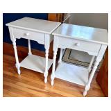 Pair of White Painted One Drawer Night Stands