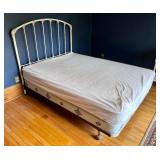Full Size White Metal Industrial Bed Frame