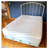 Full Size White Metal Industrial Bed Frame