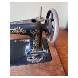 Antique Treadle Standard Brand Sewing Machine with Cast Base & Carved Drawers