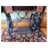 Antique Treadle Standard Brand Sewing Machine with Cast Base & Carved Drawers