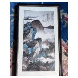 Trio of Hand Painted Chinese Porcelain Plaques of Landscape Scenes